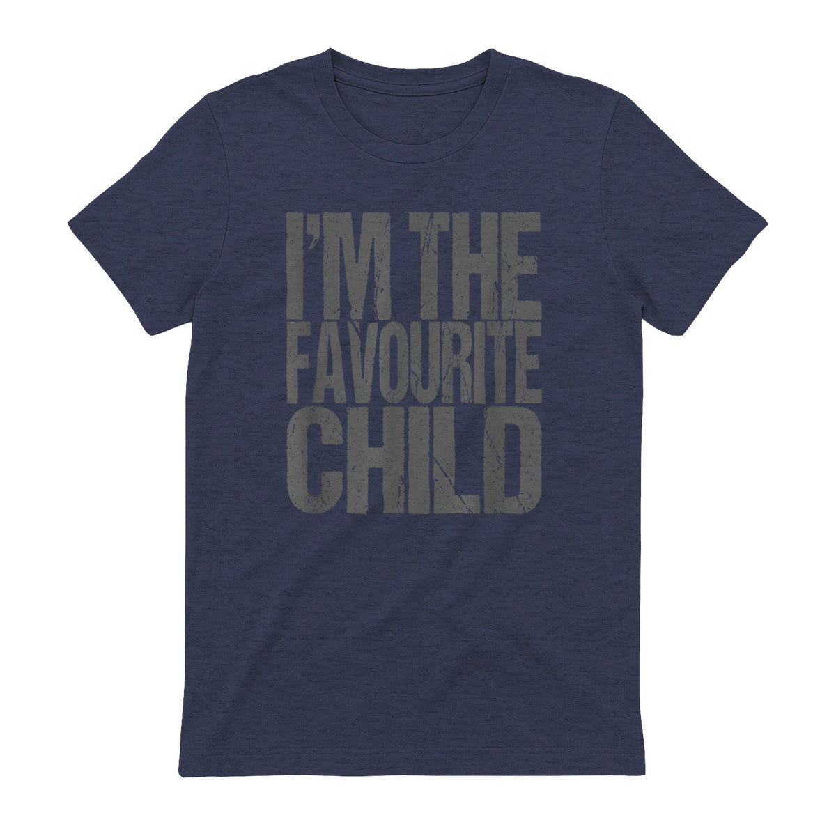 Funny I'm The Favourite Child Siblings in Heather Navy - back view