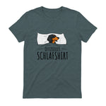 Offizielles Schlafshirt Schlafanzug Dackel Hund Geschenkidee in Dark Heather - back view