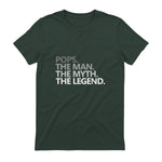 POPS GRANDPA DAD BIRTHDAY Father's Day Funny Men Gift in Forest Green - back view
