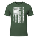 Step Dad Best Bonus Dad Ever For Stepdad American Flag in Military Green - front view