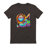 Ice Cream Drip Baseball Stuff Baseball Drip for Boys Graphic T-Shirt in Dark Chocolate - back view