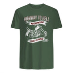 Highway to Hell Motorradfahrer Biker Motorrad Männer in Military Green - back view