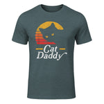 Cat Daddy Vintage Eighties Style Cat Retro Distressed in Dark Heather - front view