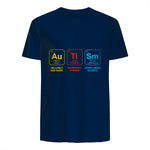 Autism Awareness Periodic Table ASD T-Shirt in Navy - back view