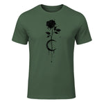 Occult Vintage Moon Rose Witchcraft Okkult Hexe Gothic in Military Green - front view