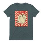 Vintage Japanese Cat Kawaii Cat Lover Meowing Tshirt in Dark Heather - back view