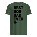 Best Dog Dad Ever – Vintage Dog Daddy – Retro Doggy Father in Military Green - back view