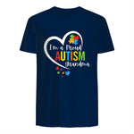 I'm A Proud Grandma Love Heart Autism Awareness Puzzle in Navy - back view