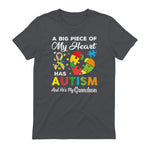 A Big Piece of My Heart Has Autism and He's My Grandson in Charcoal - back view