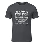 Funny Pop Pop Dad Shirt Valentine Fathers Day Christmas in Charcoal - front view