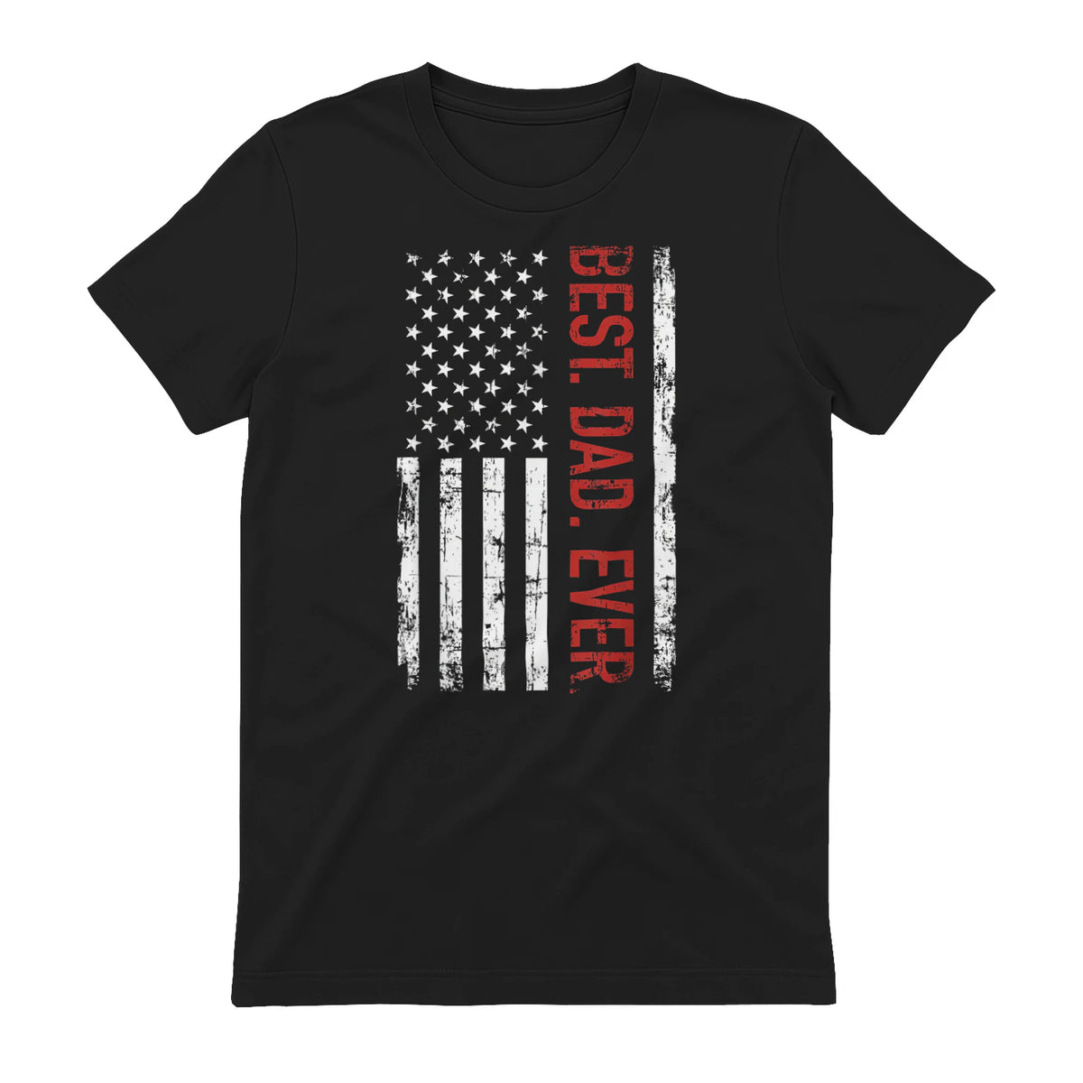 Best dad ever US american flag gift for father's day Short Sleeve in Black - back view