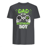 Dad of The Birthday Boy Matching Video Gamer Birthday Party in Charcoal - back view