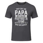 They Call Me Papa Because Partner in Crime Shirt Fathers Day in Charcoal - front view