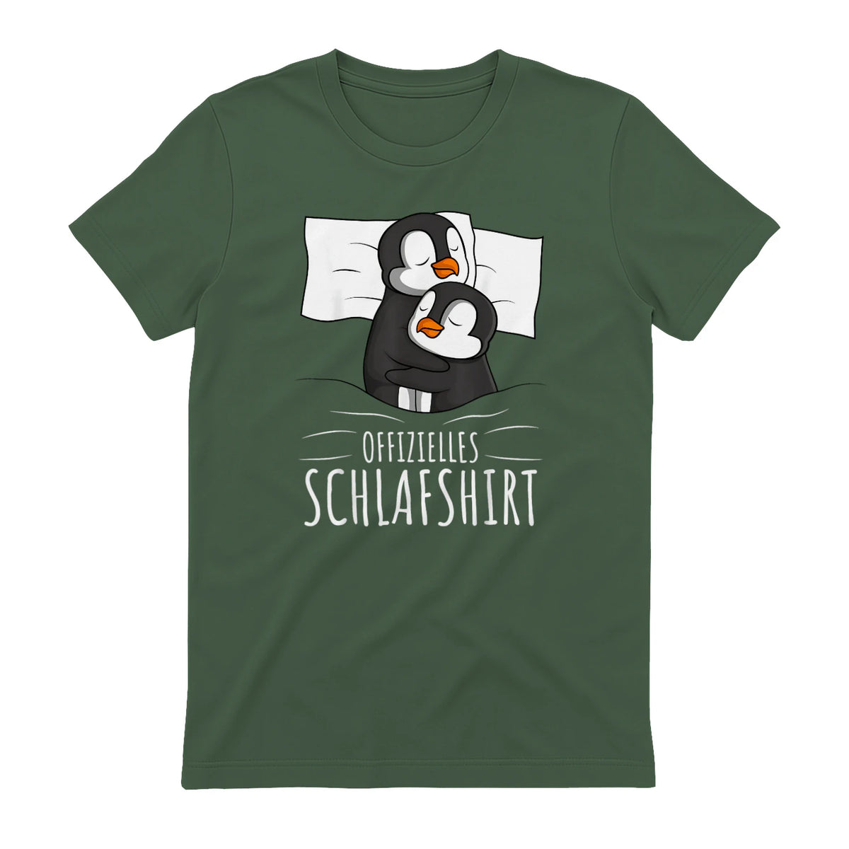 Offizielles Schlafshirt Pinguin Schlafanzug Penguin Kurzarm in Military Green - back view