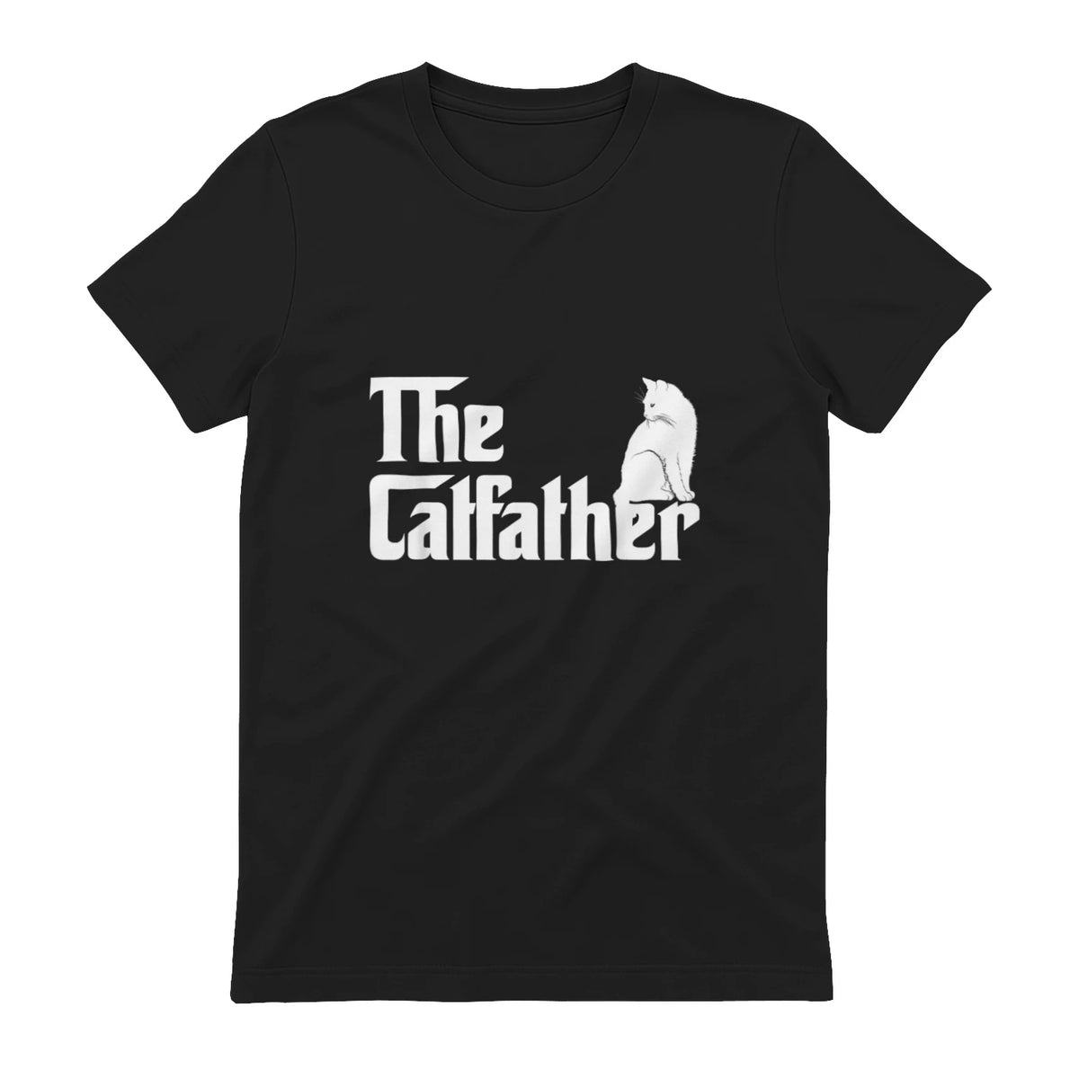 The Catfather Funny Cat Parody Fathers Day Gift Cat Father T-Shirt in Black - back view