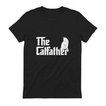 The Catfather Funny Cat Parody Fathers Day Gift Cat Father T-Shirt in Black - back view