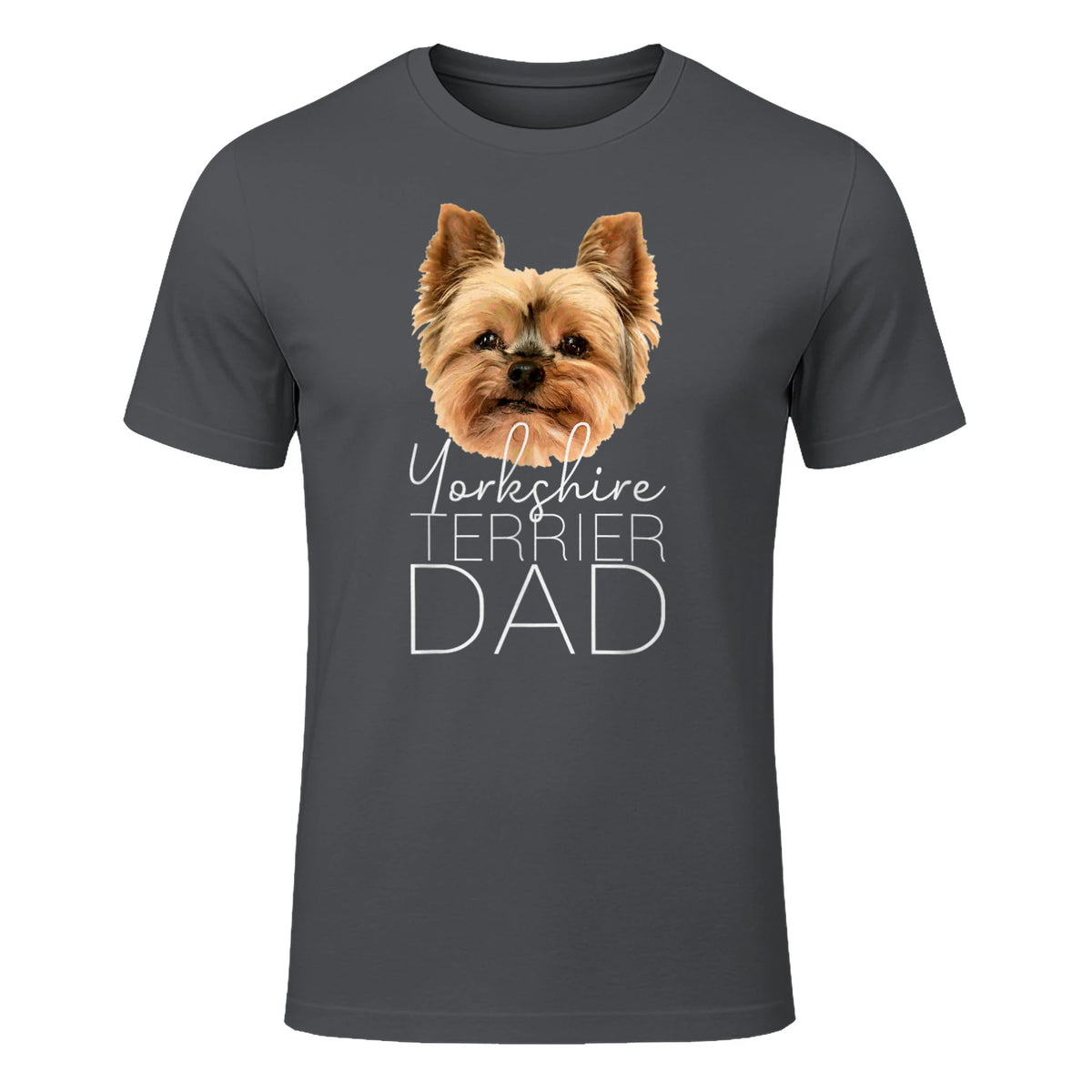 Dog Dad Yorkshire Terrier – Chien Papa in Charcoal - front view
