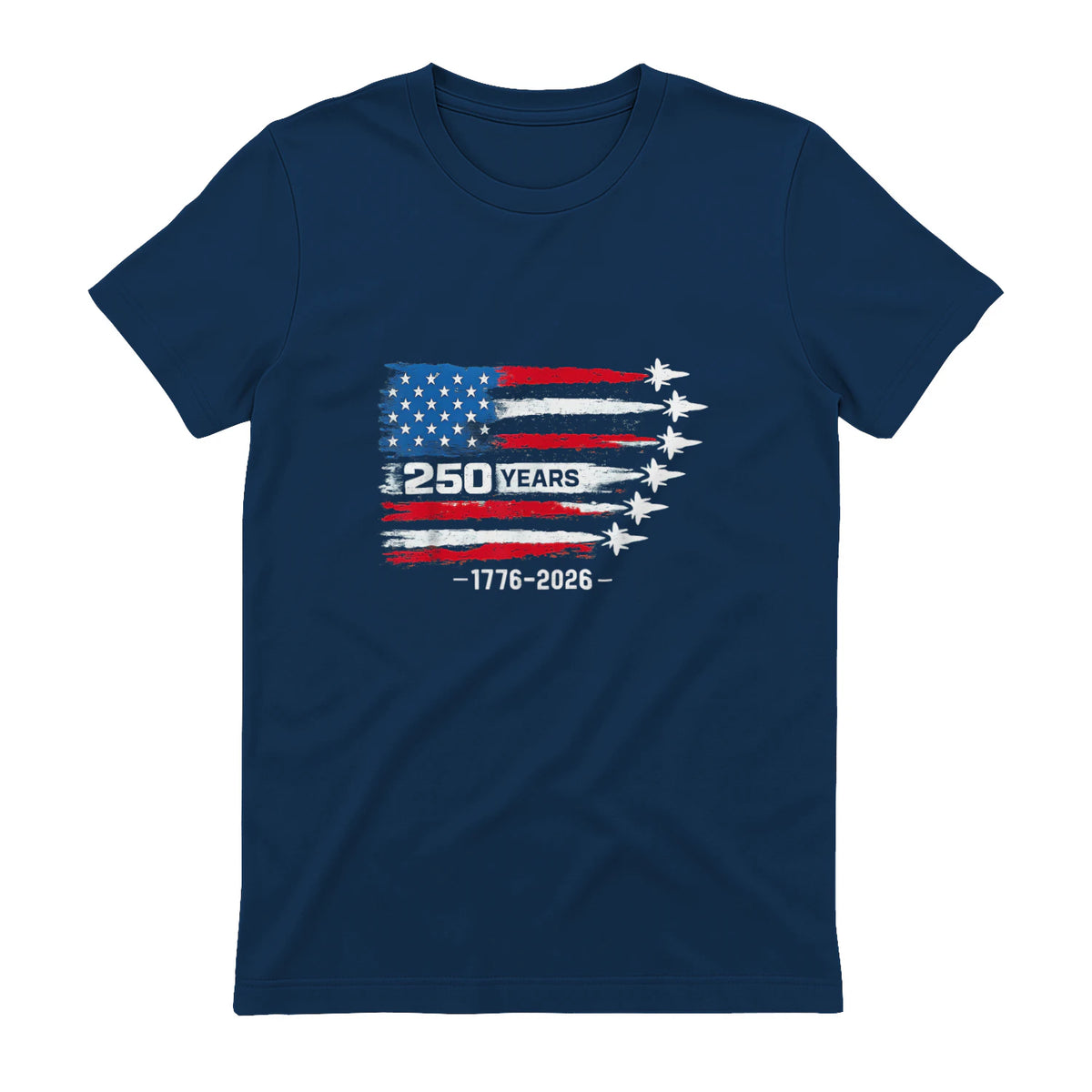 American Fourth of July Anniversary T-Shirt in Navy - back view
