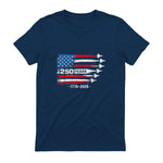 American Fourth of July Anniversary T-Shirt in Navy - back view