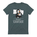 Offizielles Schlafshirt Pinguin Schlafanzug Penguin Kurzarm in Dark Heather - back view