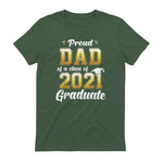 Proud Dad of a Graduate Senior Gift T-Shirt in Military Green - back view