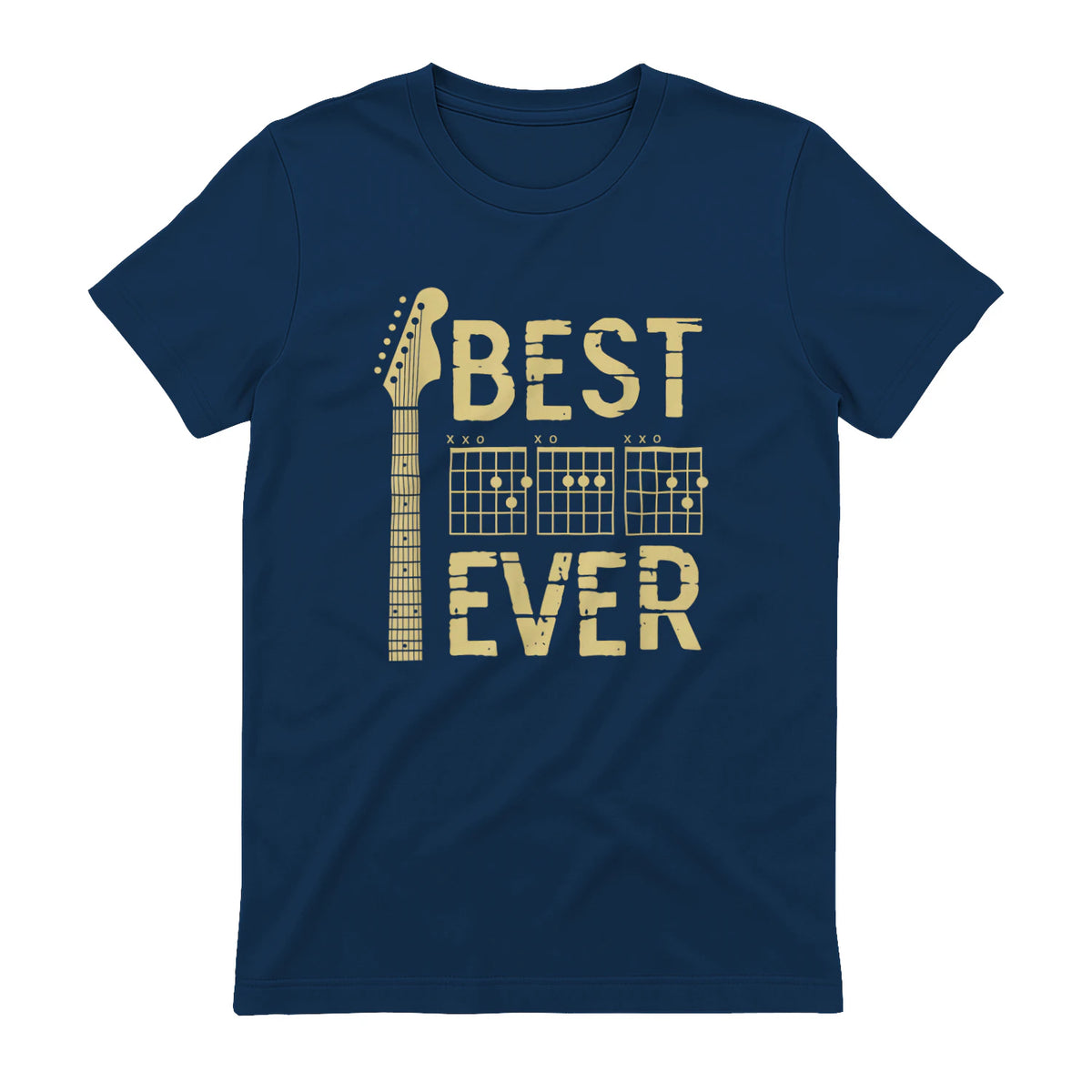 Best Dad Ever Guitar Chord T-Shirt in Navy - back view