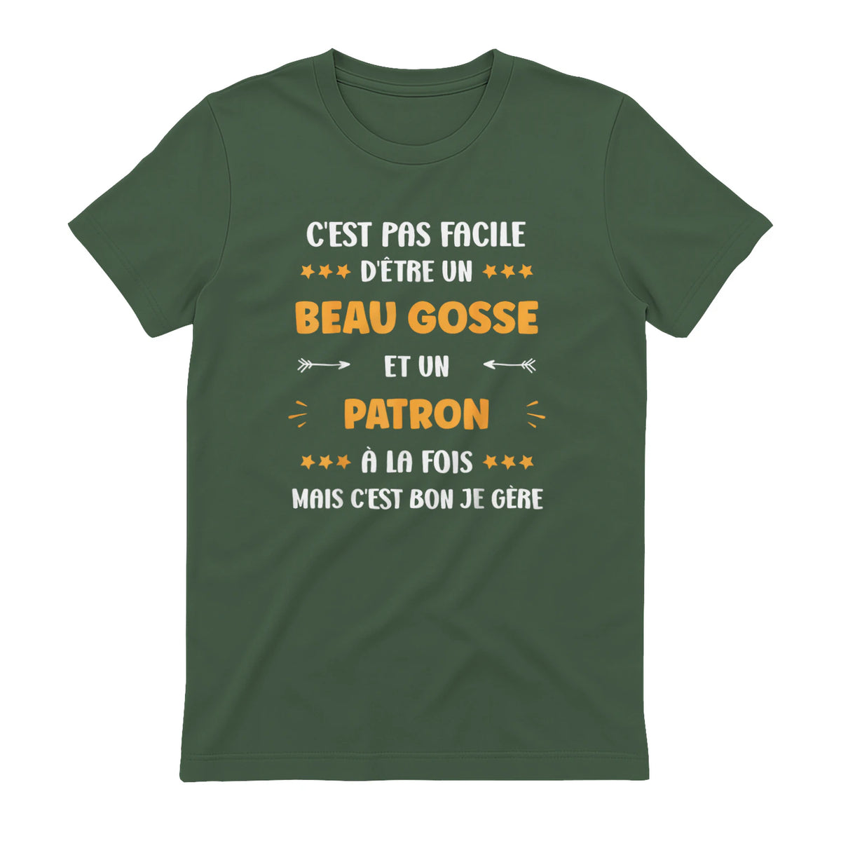 Départ Métier Super Patron Humour Beau Gosse Patron in Military Green - back view
