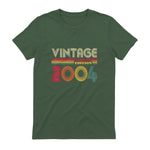 Vintage Twentieth Birthday Gift T-Shirt in Military Green - back view