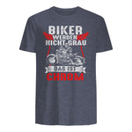 Biker Werden Nicht Grau Das Ist Chrom Motorradfahrer Biker in Heather Navy - back view