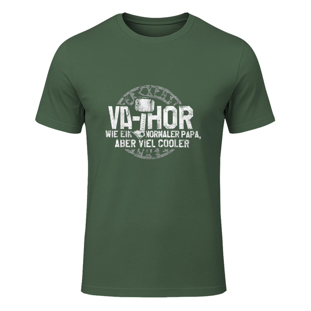 Vathor Vater Thor Cool Hammer Papa Fathor in Military Green - front view