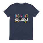 Easter Egg Hunt Supervisor Funny Mom Dad Men Women Kids T-Shirt in Heather Navy - back view
