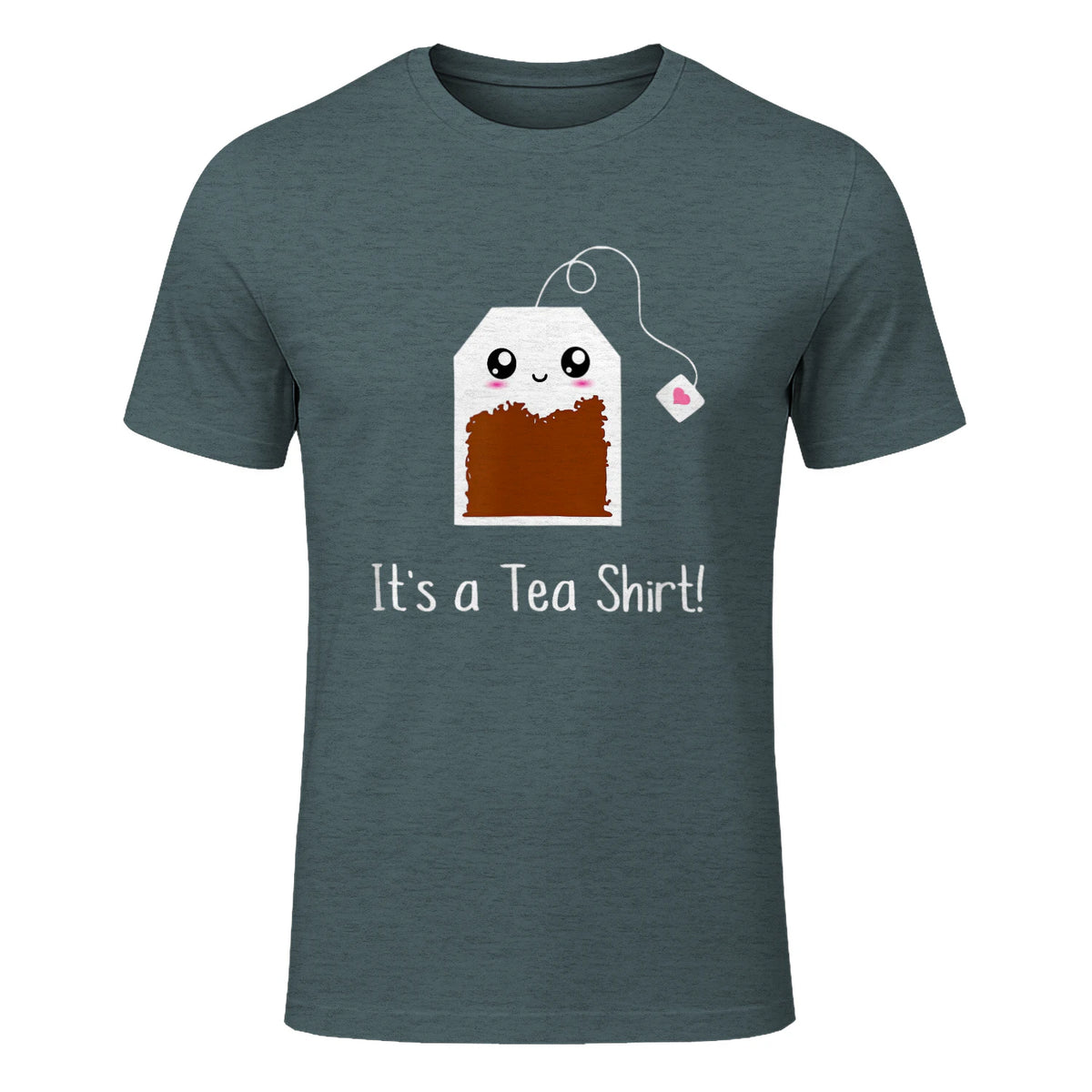 It's a Tea Shirt funny kawaii cute Tea humour Tshirt Tee in Dark Heather - front view