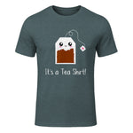 It's a Tea Shirt funny kawaii cute Tea humour Tshirt Tee in Dark Heather - front view