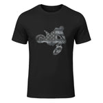 Dirt Bike American Flag T-Shirt Motocross Enduro Shirt T-Shirt in Black - front view