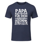 Papa und Vater Motiv, Lustiger Spruch, Herren Vatertag Halbarm T-Shirt in Heather Navy - front view