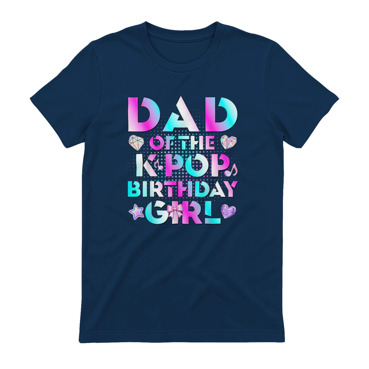 K-Pop Girl Dad T-Shirt in Navy - back view