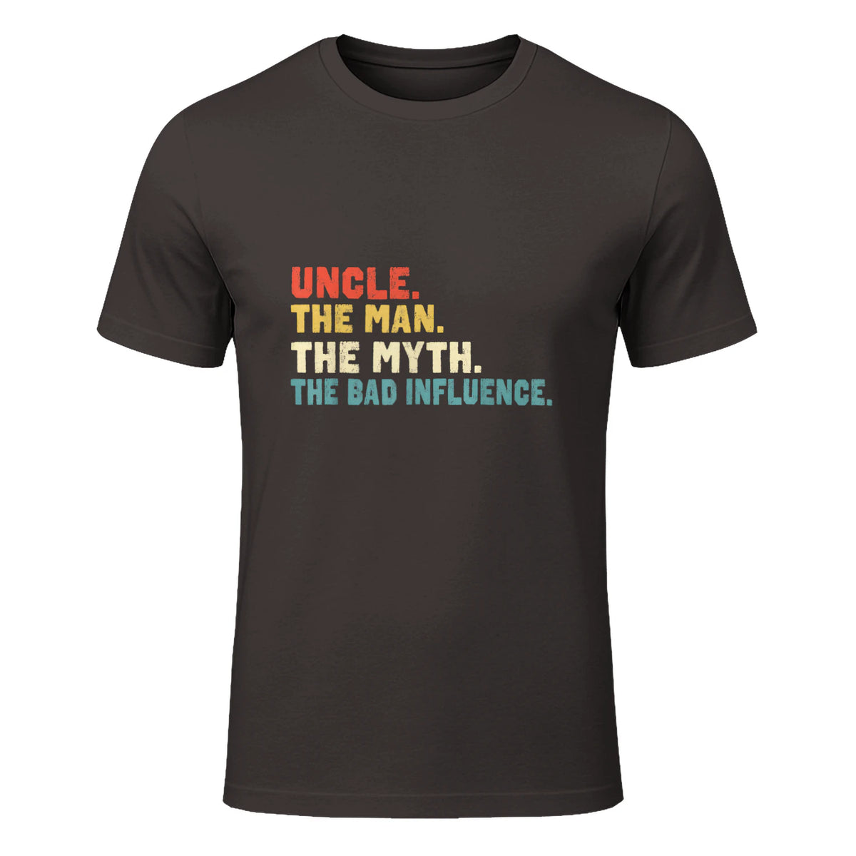 Retro Uncle the Man the Myth the Bad Influence in Dark Chocolate - front view