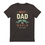 Best Dad in the World, Retro Vintage Look T-Shirt in Dark Chocolate - back view