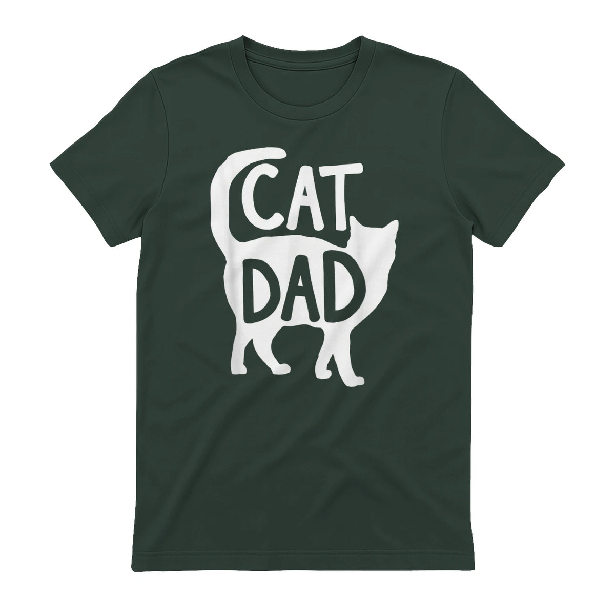 Best Cat Dad Fathers Day Men Kitty Daddy Papa Christmas Meow in Forest Green - back view