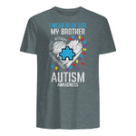 Blue for My Brother Autism Awareness Family Sister Sibling in Dark Heather - back view