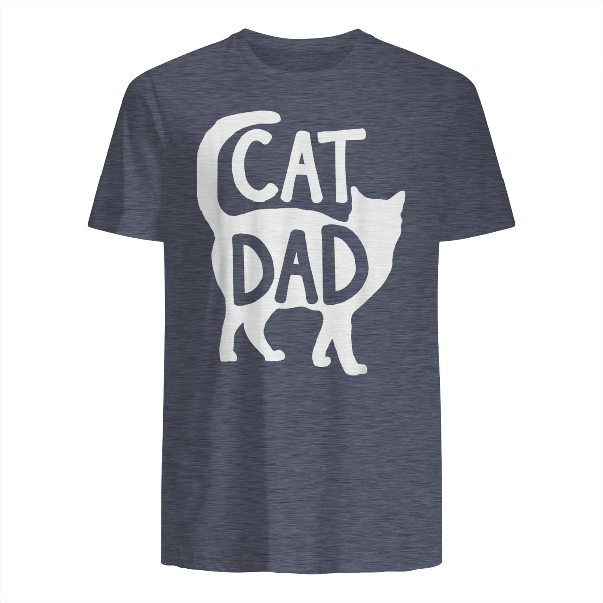 Best Cat Dad Fathers Day Men Kitty Daddy Papa Christmas Meow in Heather Navy - back view
