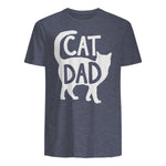 Best Cat Dad Fathers Day Men Kitty Daddy Papa Christmas Meow in Heather Navy - back view