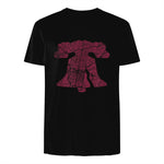 Philadelphia Street Map Liberty Bell Vintage Maroon Philly T-Shirt in Black - back view