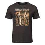 Black Cowboy Western Rodeo Melanin Black History Texas Men T-Shirt in Dark Chocolate - front view