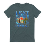 I Eat Cement Funny Cat Meme Internet Memes Funny Memes Gen-Z T-Shirt in Dark Heather - back view