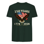 Patriotic Eagle Independence Anniversary T-Shirt in Forest Green - back view