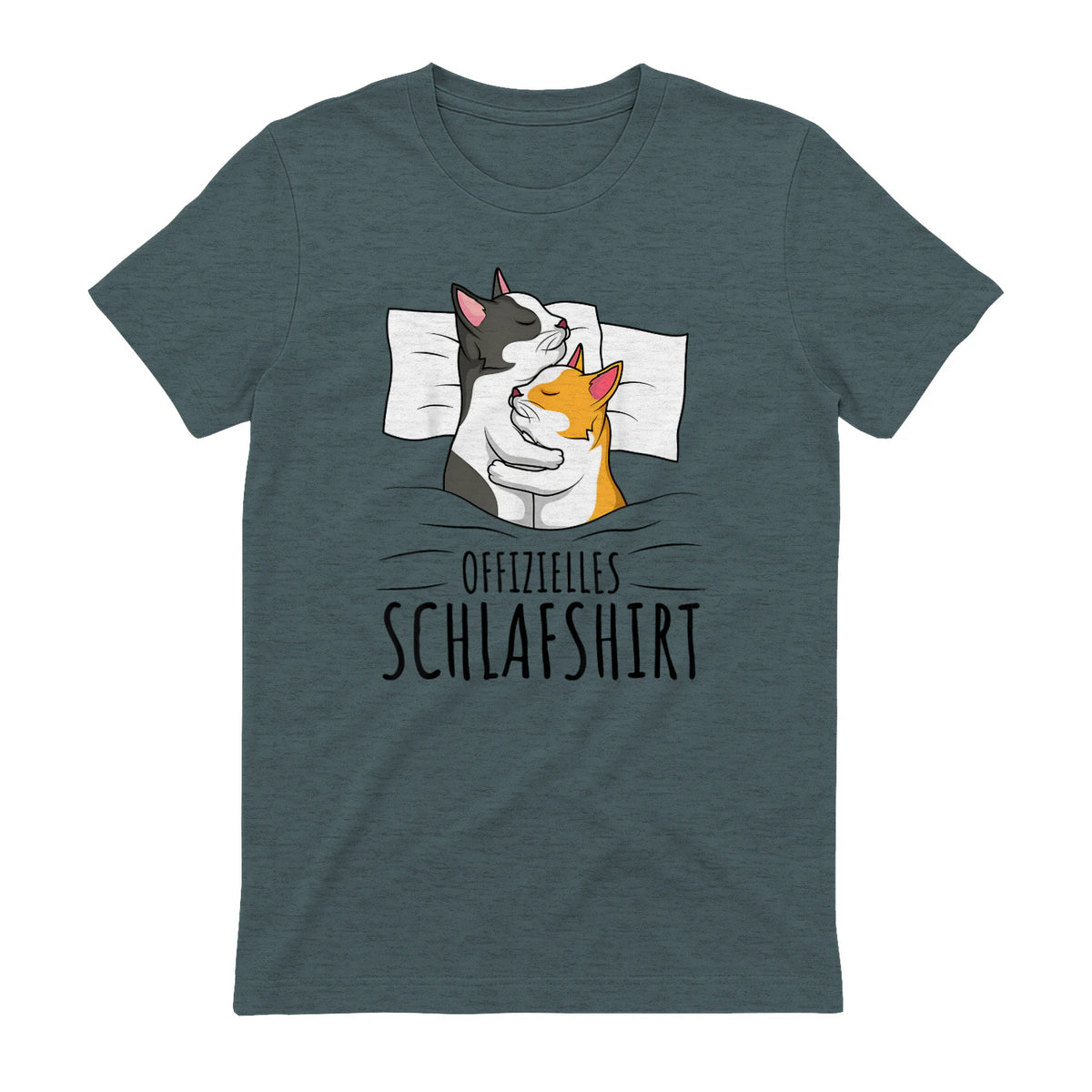 Offizielles Schlafshirt Katze Kater Katzen in Dark Heather - back view