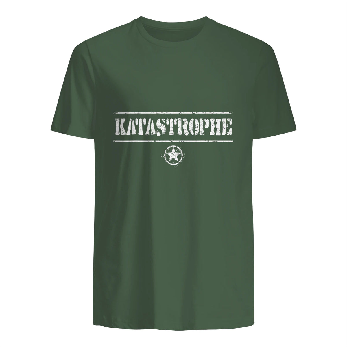 Katastrophe Alter, lustiger Spruch, USA Militär,Army in Military Green - back view