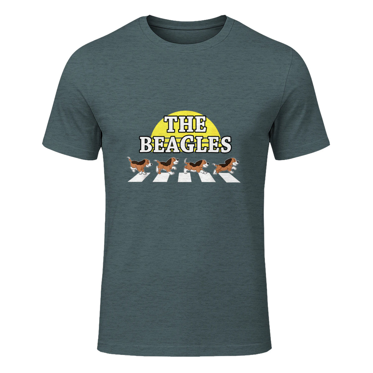Drôle Les Beagles Beagle Dog Sitter Doggy Puppy Crosswalk in Dark Heather - front view