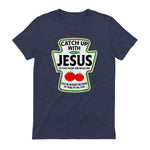 Catch Up with Jesus T-Shirt in Heather Navy - back view
